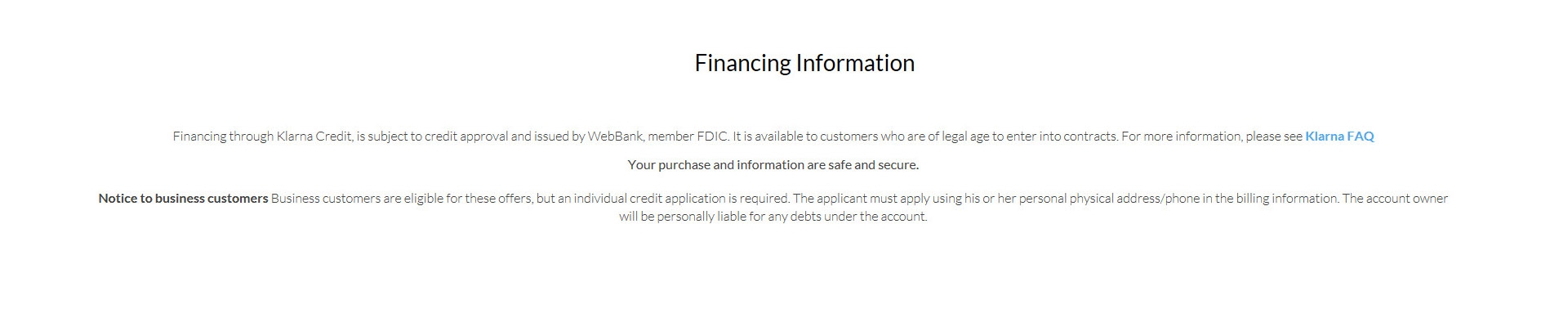 Financing Info Banner